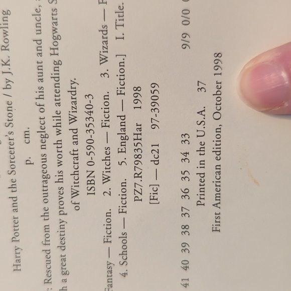 Harry Potter and the Sorcerer's Stone Hardcover Book Year 1, First Edition 1998 - Picture 12 of 12